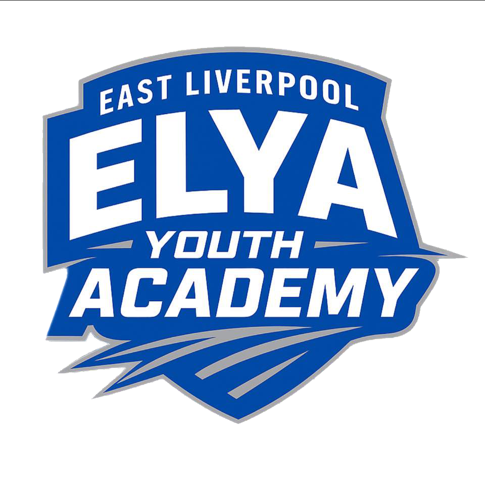 East Liverpool ELYA Youth Academy blue and white logo