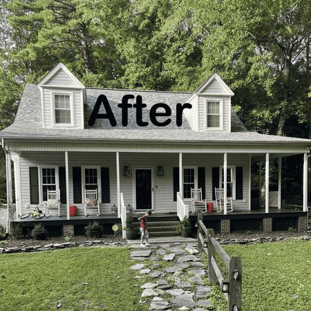 A picture of a house before and after being remodeled