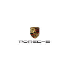 Een porsche-logo op een witte achtergrond