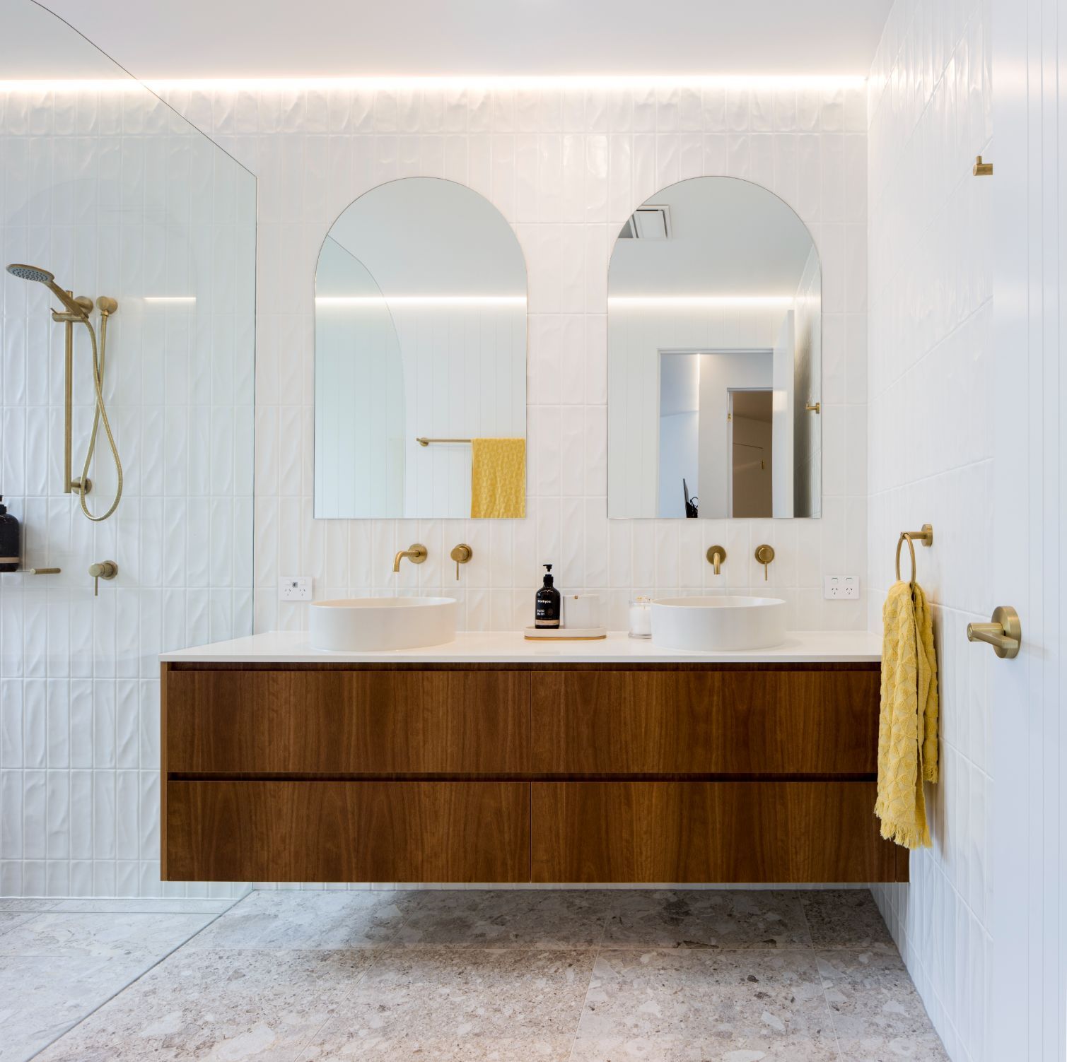 Bathroom With Two Washbasins  — Architects In Mooloolabah, QLD