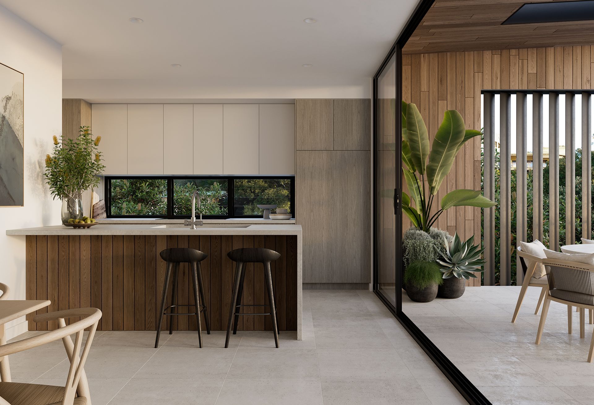 Modern Dining Room and Outdoor Area— Architects In Yamba, QLD