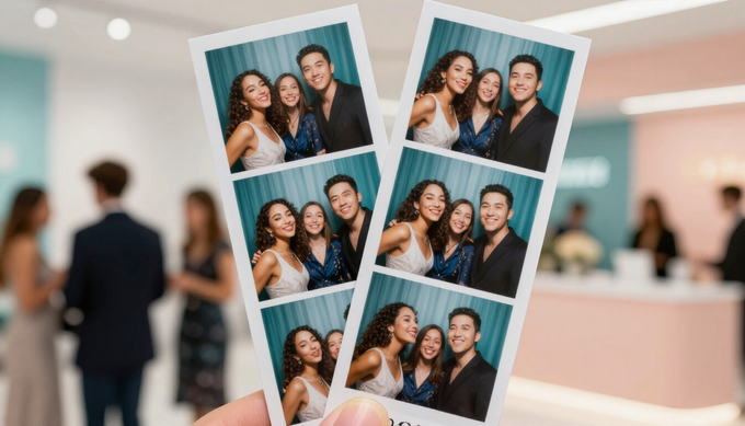 Instant photo booth prints on premium paper
