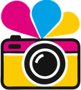 Oh Snap! photo booth and rentals logo with a colorful camera icon