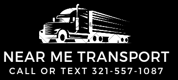 The logo for near me transport shows a truck on a black background.