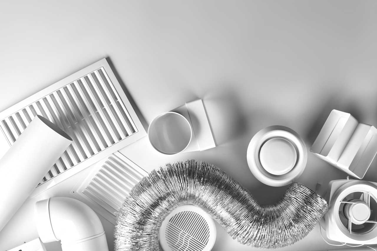 Ventilation-system-components-on-white-background