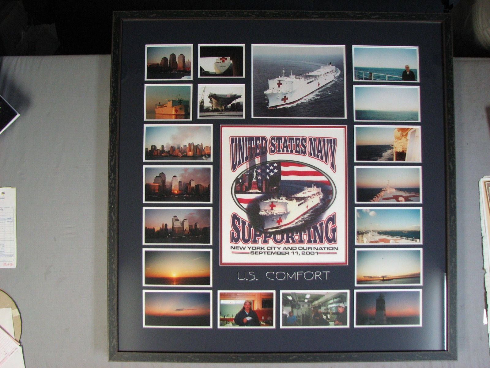 A framed collage of pictures with words