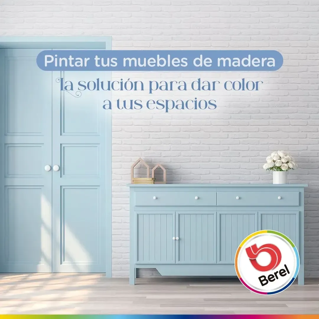 Una cómoda azul en una habitación con las palabras pintar tus muebles de madera