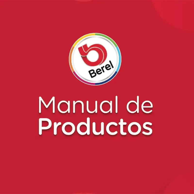 Un fondo rojo con las palabras manual de productos.