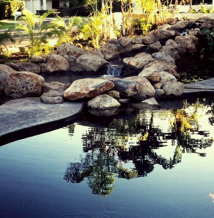 Wtaerfall rocks & water reflecting pool