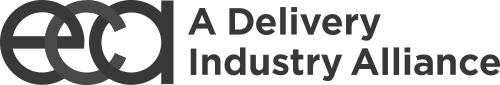 a black and white logo for a delivery industry alliance