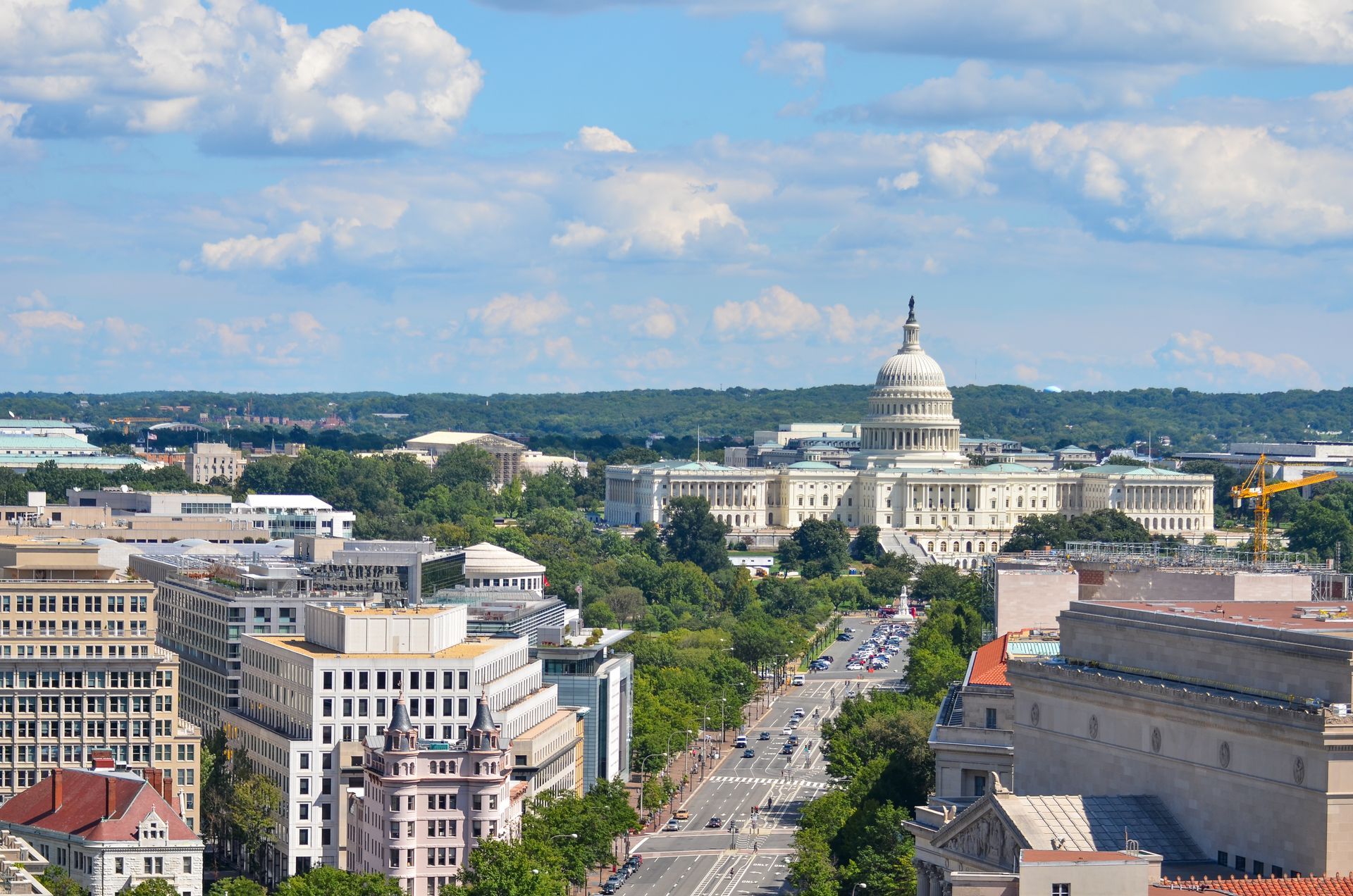 an aerial view of the capitol building in washington d.c.