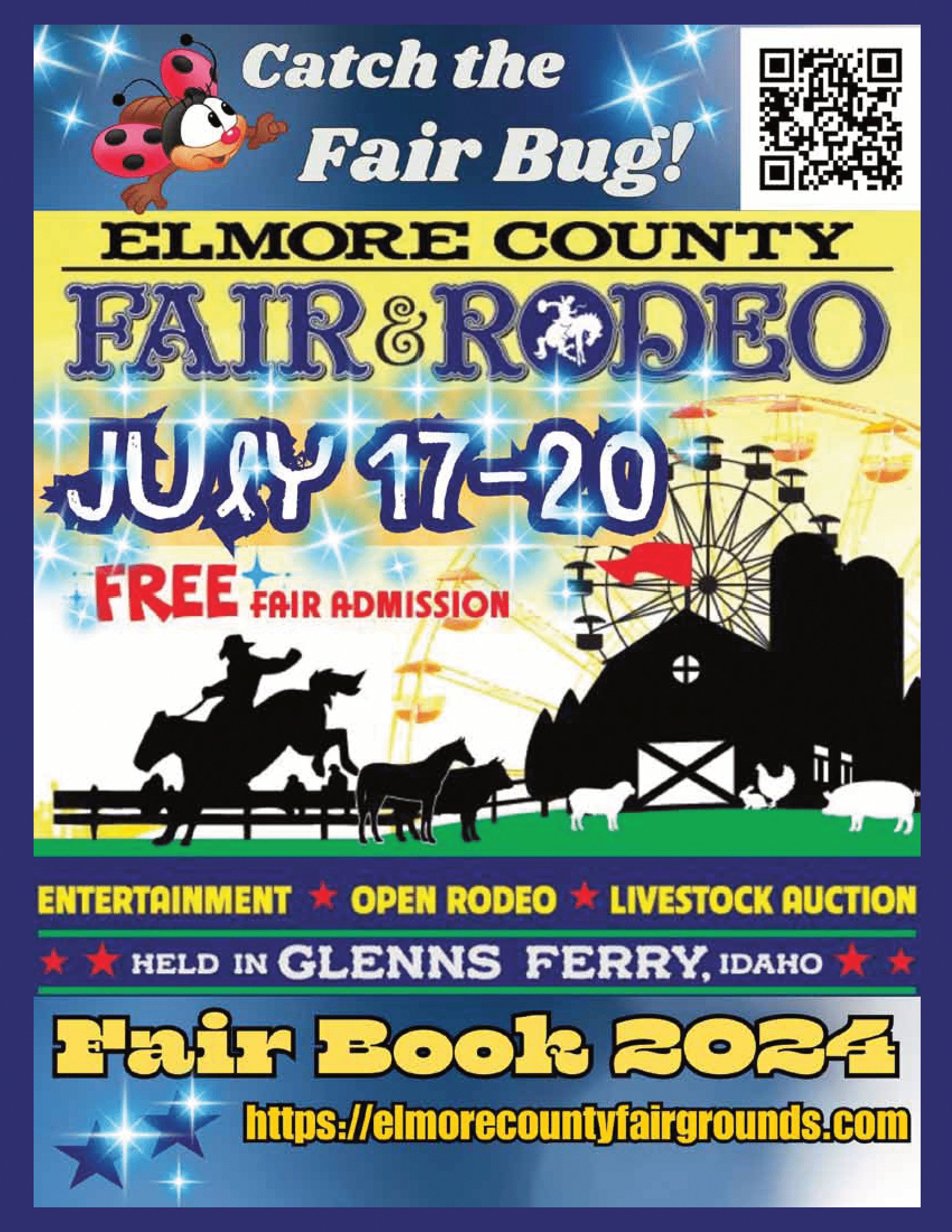 A poster for the elmore county fair and rodeo.