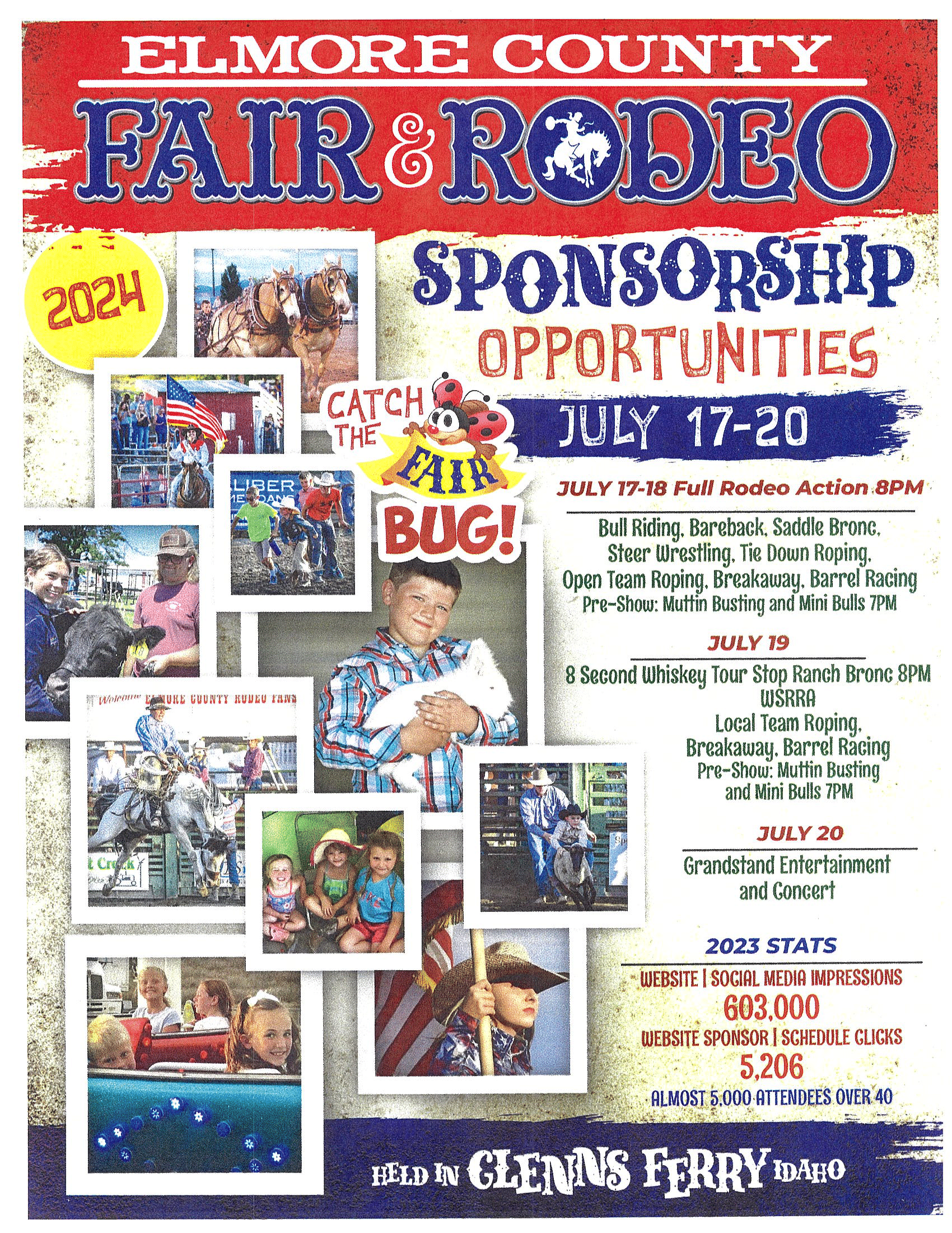 A poster for the elmore county fair and rodeo