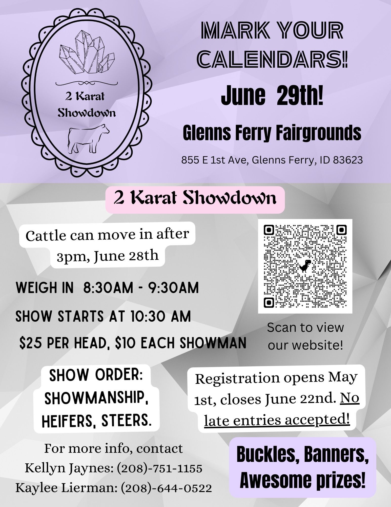 A flyer for glenns ferry fairgrounds on june 29th