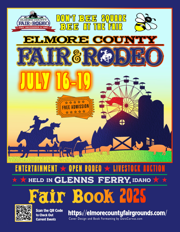A poster for the elmore county fair and rodeo.