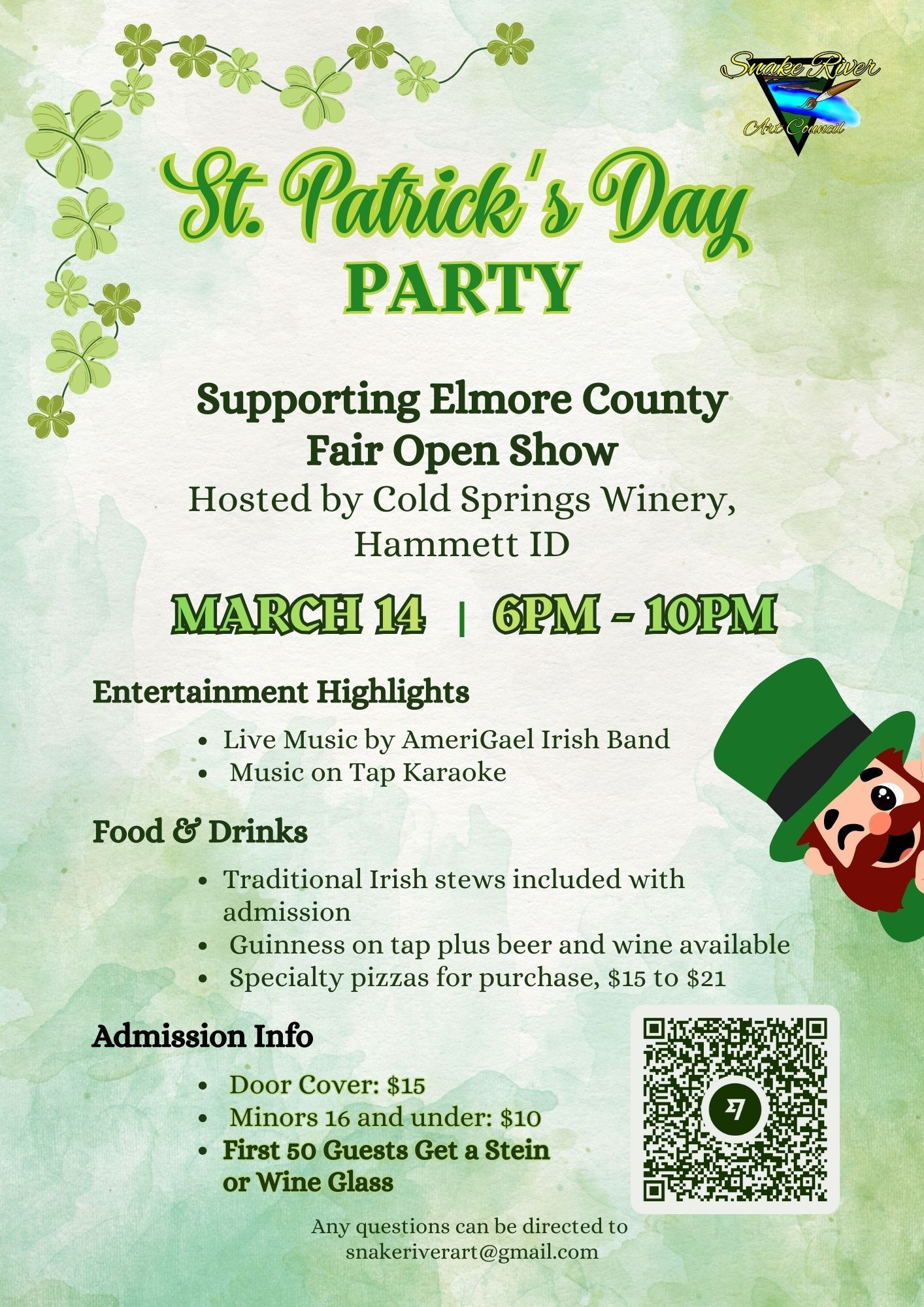 St. Patrick's Day party flyer. 