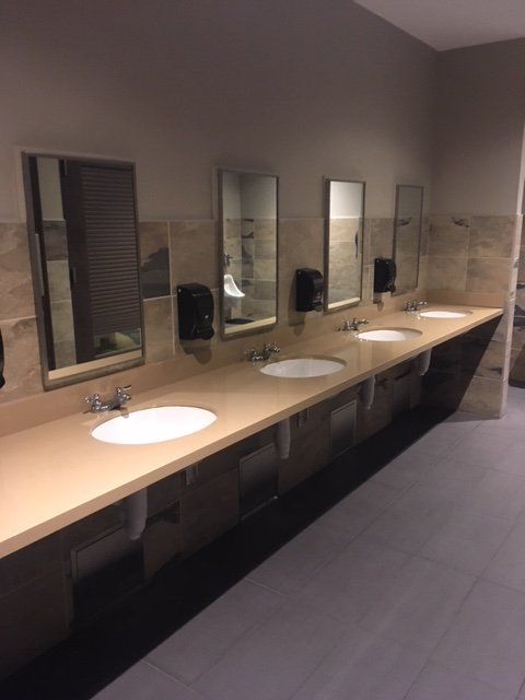 finished commercial bathroom