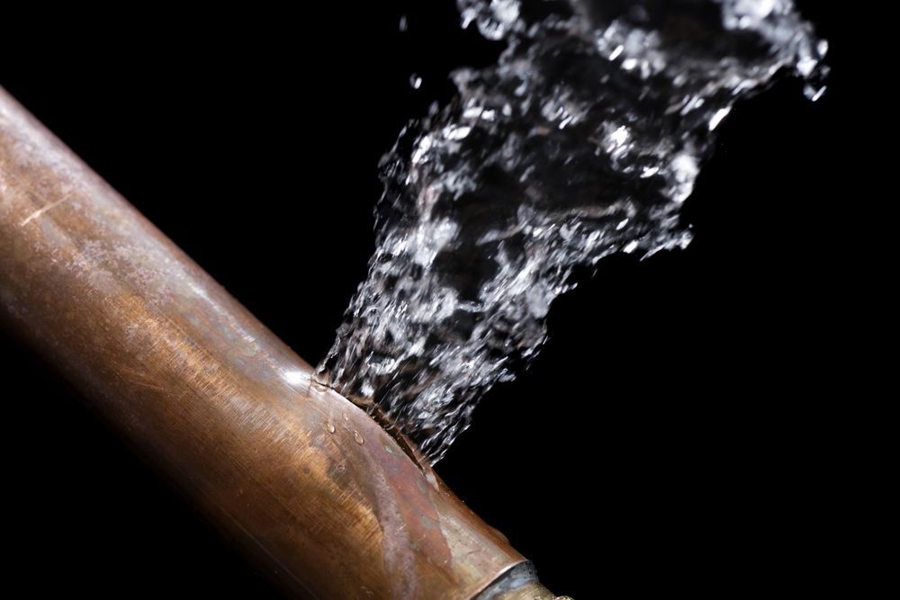 Close-up Of A Burst Pipe 