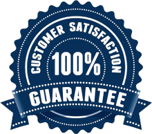 Blue badge: "Customer Satisfaction 100% Guarantee."