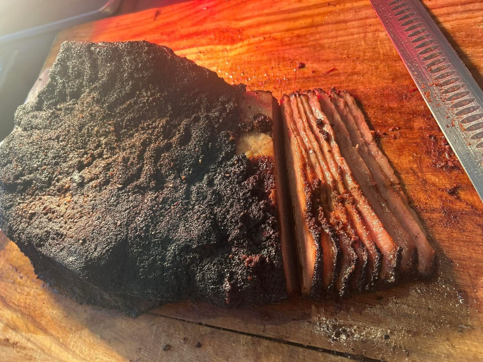 Smoked brisket at Joe Bosco BBQ