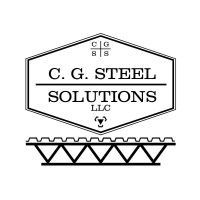 A logo for a company called c. g. steel solutions llc.