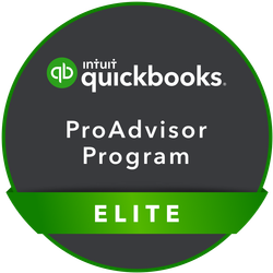 A badge that says proadvisor program elite on it.