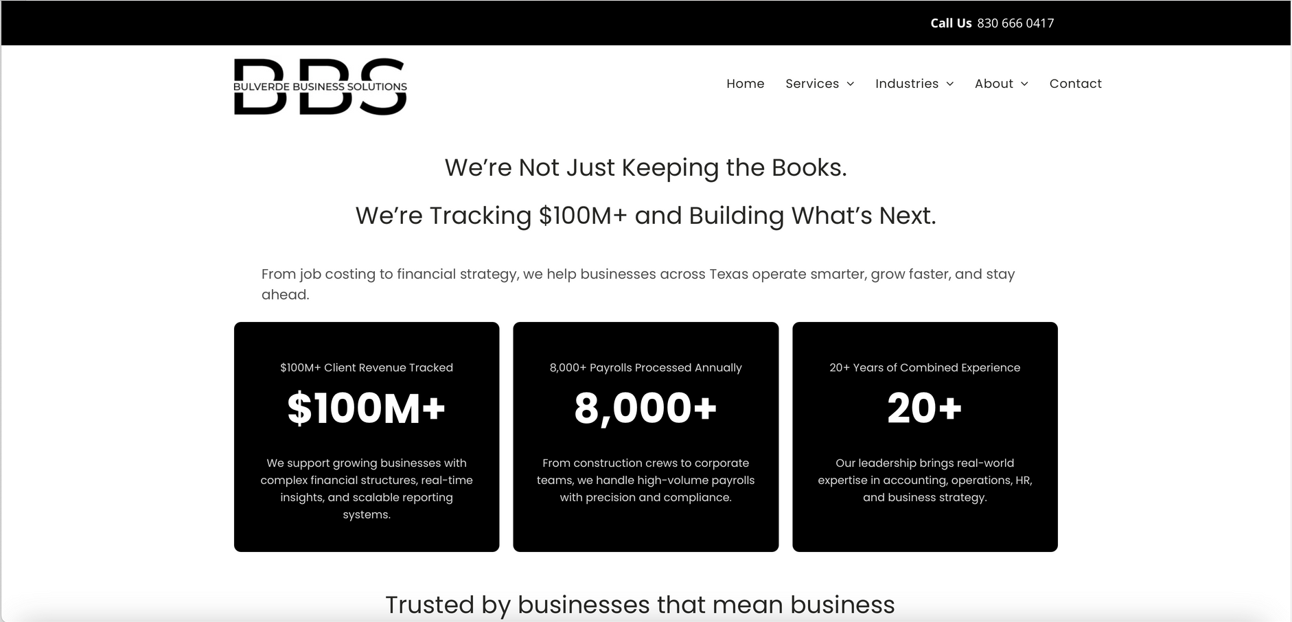 A black and white image of a website called bds