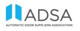 the logo for the automatic door suppliers association
