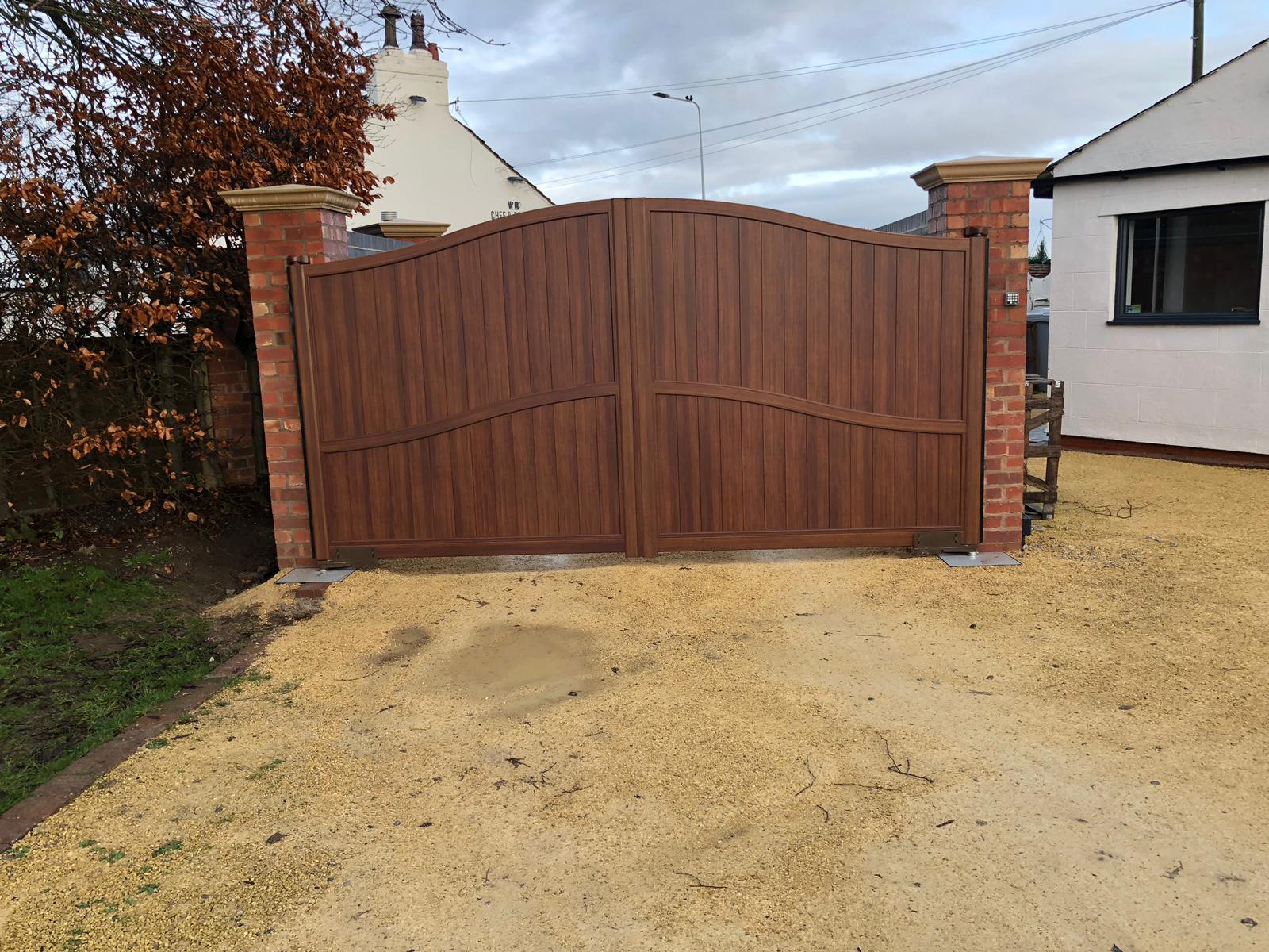 Contemporary Wood panel gates