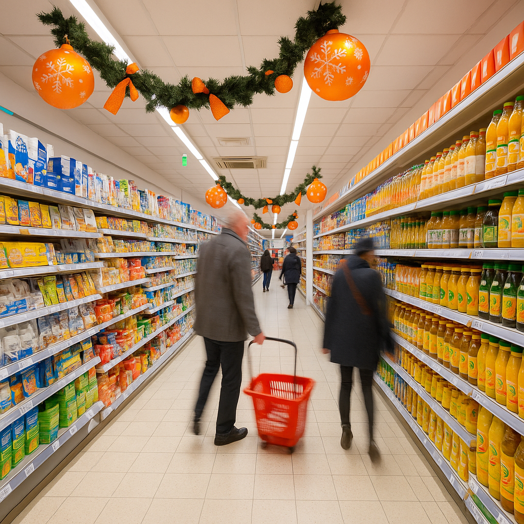 Un gruppo di persone sta facendo la spesa in un supermercato ECU