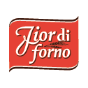 Logo per Fior di Forno in caratteri bianchi su un rettangolo rosso e marrone.
