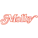 Logo per Molby in caratteri stilizzati di colore arancione.