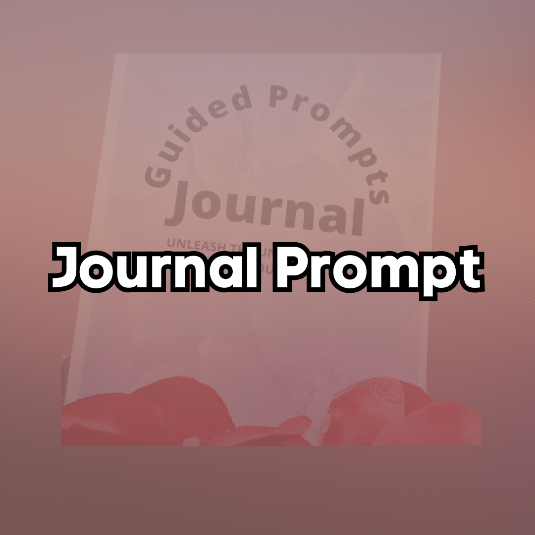 A book titled guided prompts journal prompt on a pink background