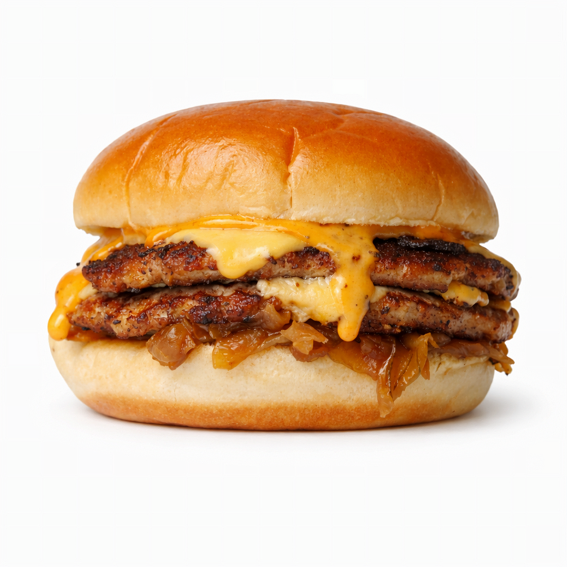 The OG BK Burger — double chicken smash burger with caramelized onions and American cheese