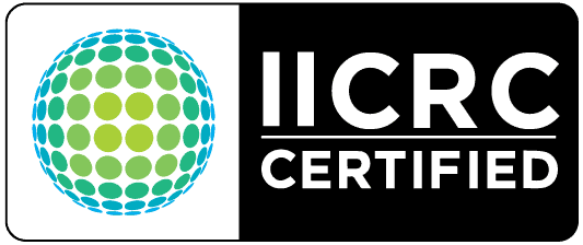 A logo that says iicrc certified on it