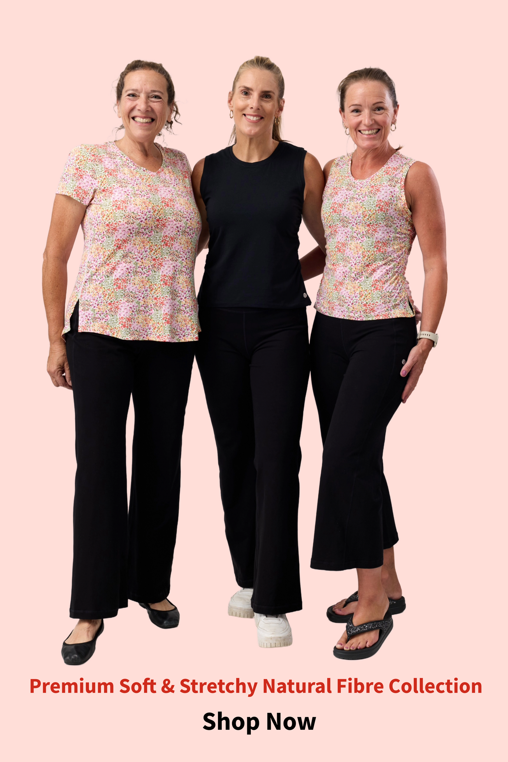Natural Fibre leggings on a 40+ women, which are designed in Australia