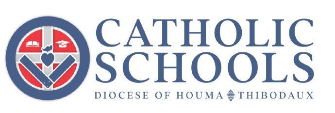 The logo for catholic schools diocese of houma and thibodaux