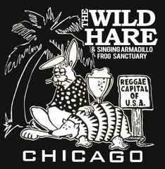 A poster for the wild hare and singing armadillo frog sanctuary in chicago