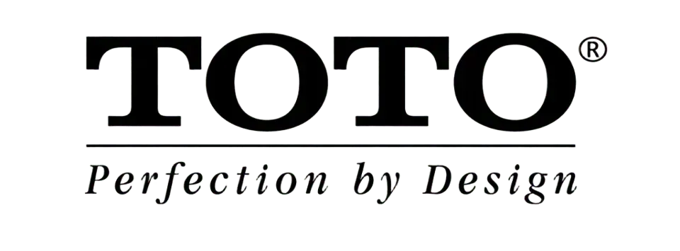 TOTO logo: bold black text with 
