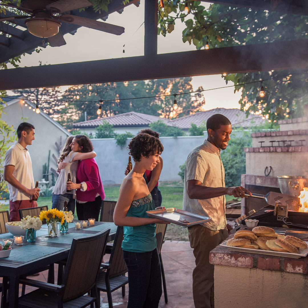 Group of people outside in the summer time