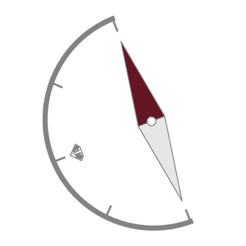 Logo Kombination halbes Ziffernblatt mit Kompassnadel