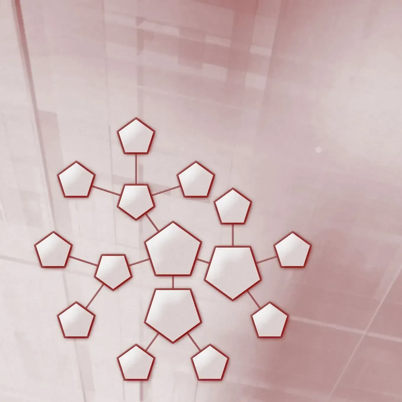 Eine Zeichnung einer Schneeflocke mit einem rosa Hintergrund