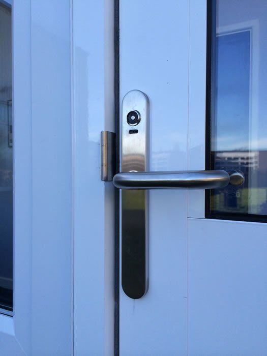 close up silver handle