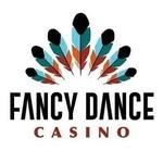 Logo for Fancy Dance Casino with feathers in a fan shape.