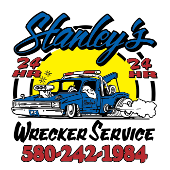 A logo for stanley 's wrecker service