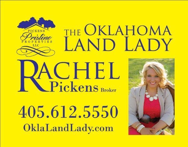 A yellow sign for the oklahoma land lady