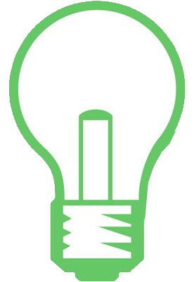 Icona della lampadina verde.
