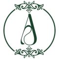 The letter a is in a green circle with a floral design around it.