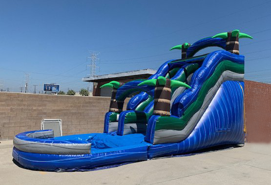 Inflatable — Little Girl in Swimming Pool with Slide in Air in Deer Park, TX