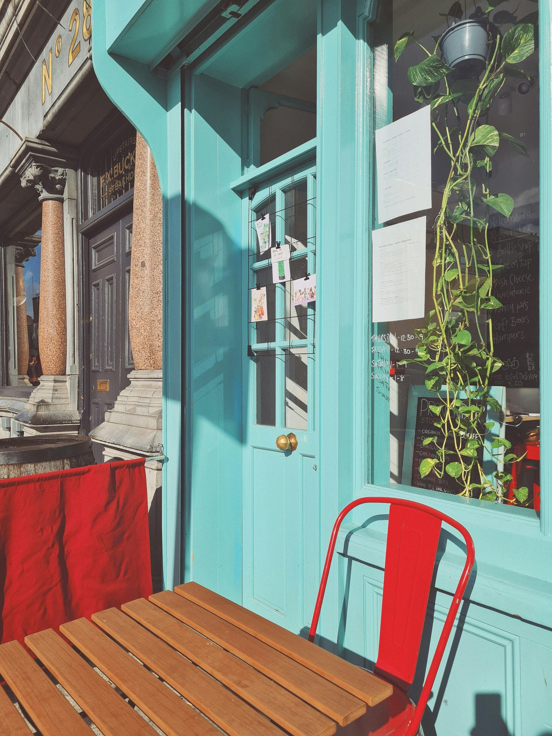 blue painted store front